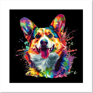 Corgi Dog Colorfull Pop Art Design For Dog Onwer Posters and Art